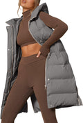 Inorin Womens Down Vest with Stand Collar Hooded Long Vest - Warm