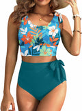 Two Piece High Waisted Swim Set for Women with Tummy Control