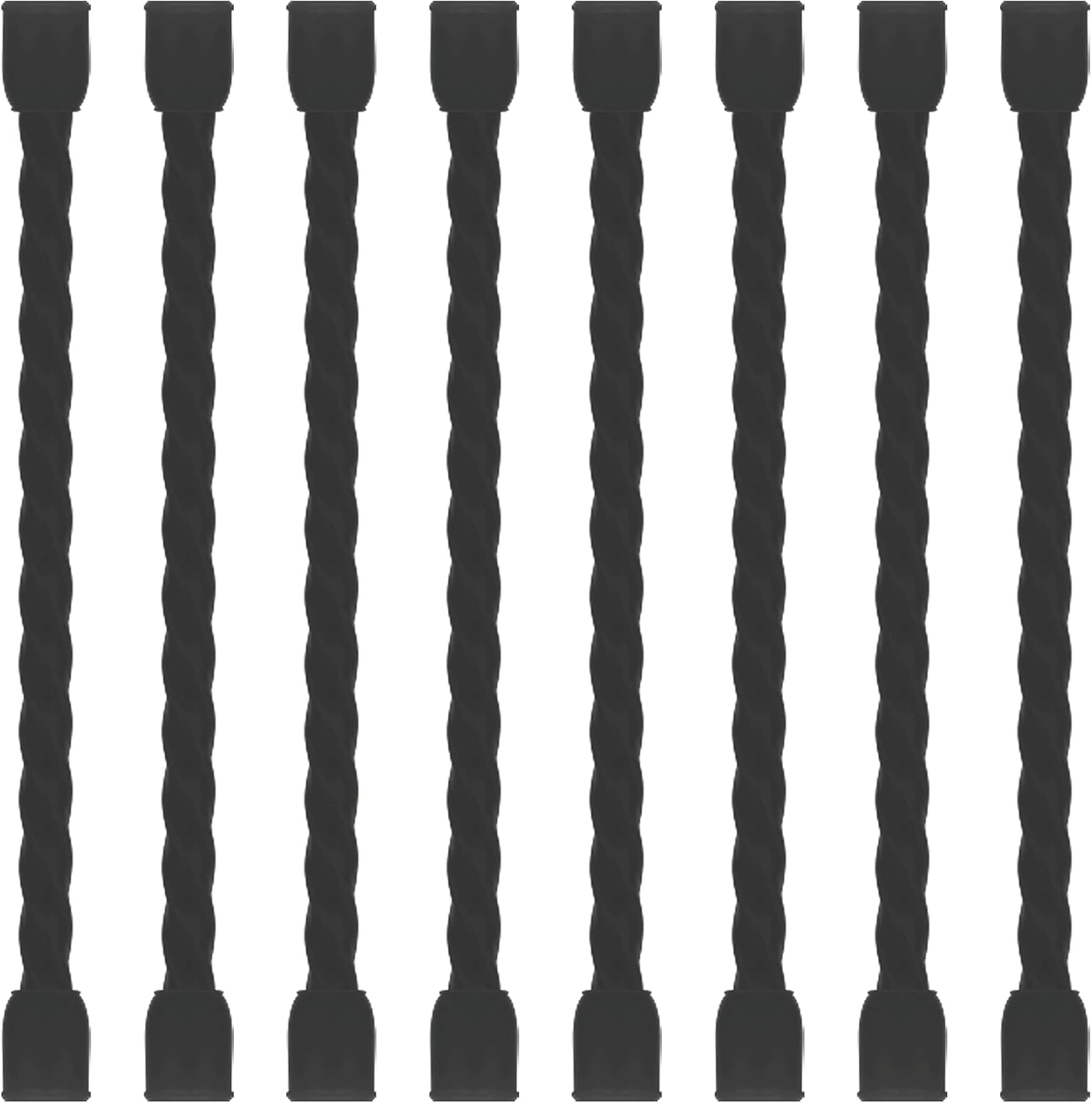 8Pcs Steel-Core Silicone Cable Ties - Organize with Ease!