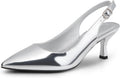 Women's Kitten Heel Slingback Pointed Toe Pumps - Low Heel Comfort