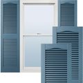Lifetime Vinyl Cathedral Top Open Louver Shutters 14 1/2in x 60in
