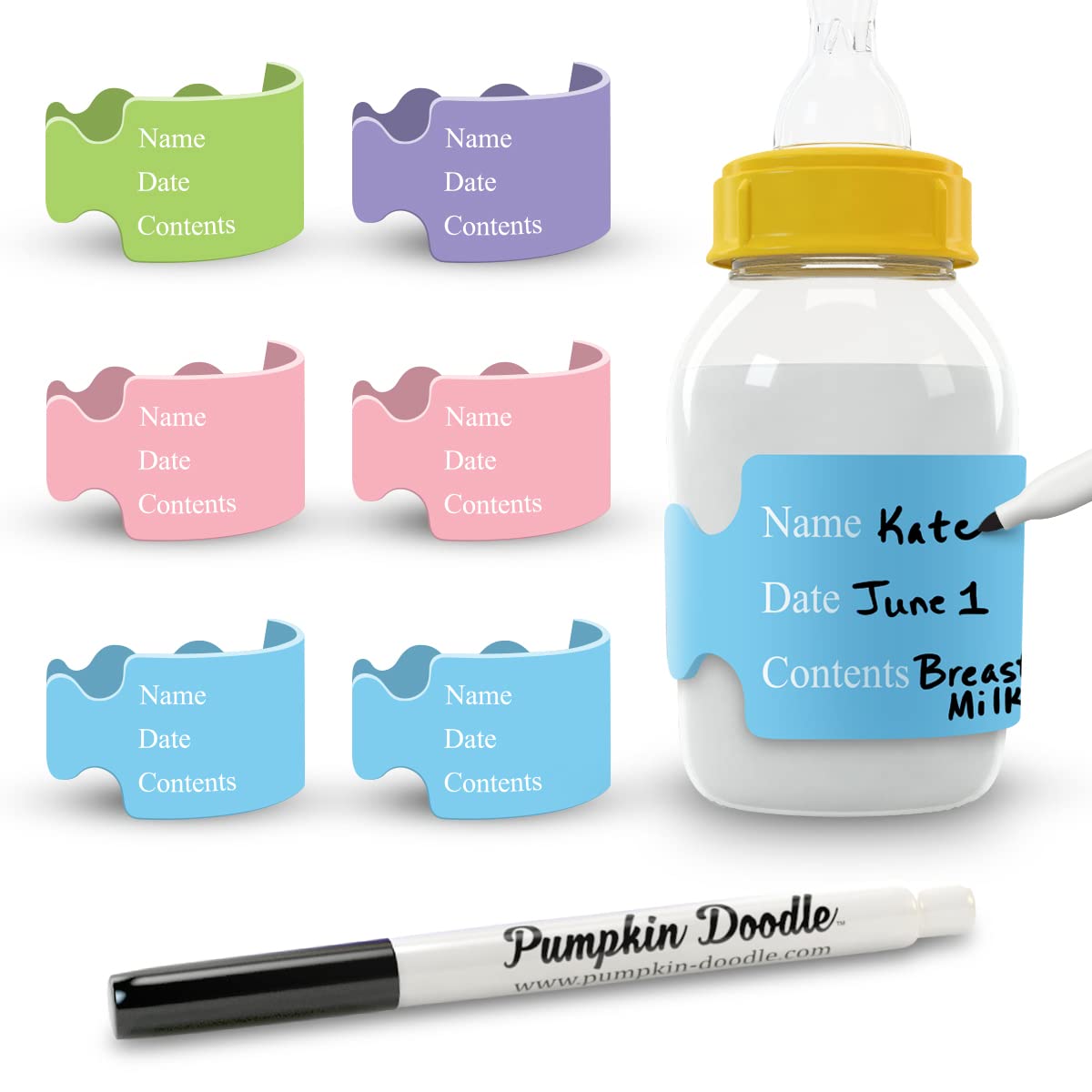 Reusable Baby Bottle Labels for Daycare - Pumpkin Doodle