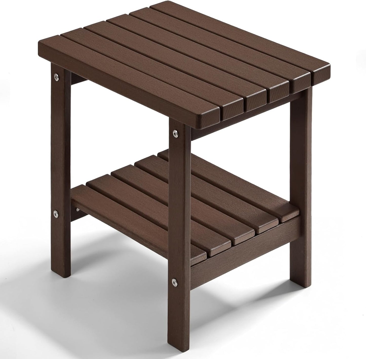 2-Tier Adirondack Square Side Table for Outdoor and Indoor Use