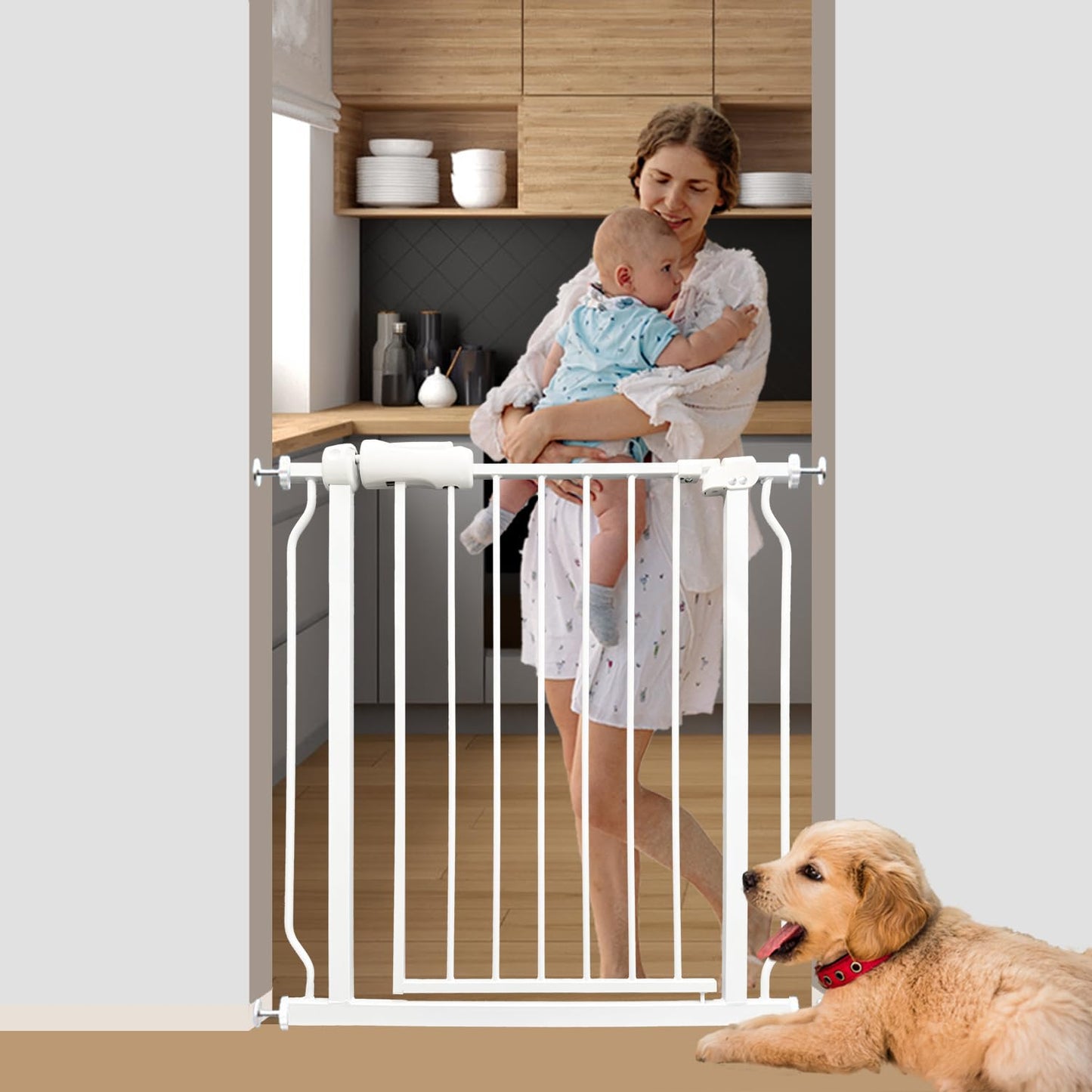 Walk Through Baby & Dog Gate for Indoor Safety and Durability