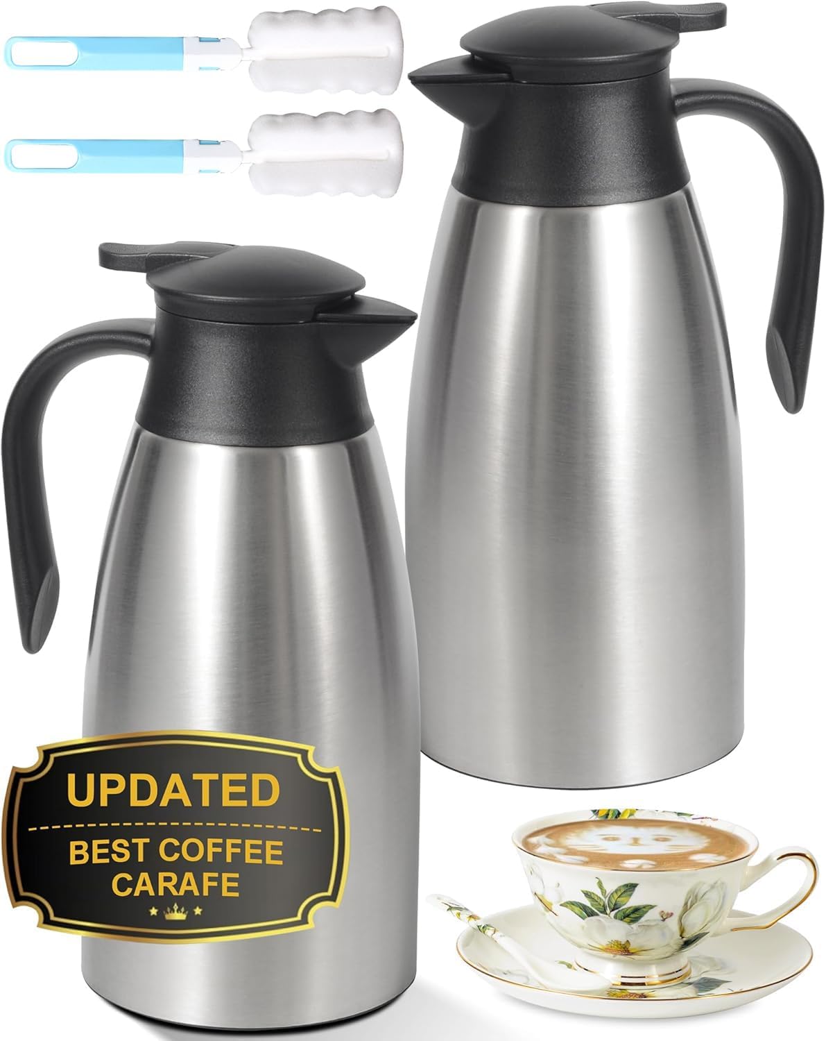 70Oz Thermal Coffee Carafe for Hot Liquid, 2 PCS Insulated Pot