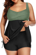 Plus Size Tankini Swimsuit Two Piece - Flowy Swimdress for Full