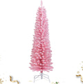 HAPPYGRILL 5 ft Pink Slim Pencil Christmas Tree - Flocked Festive