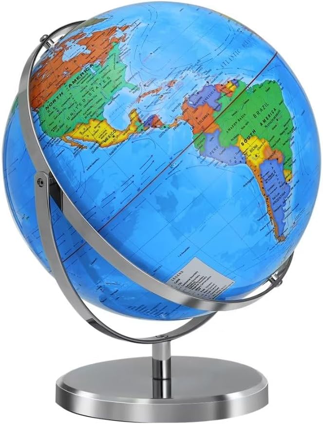 Innovative 720 Rotating World Globe with Stainless Steel Stand