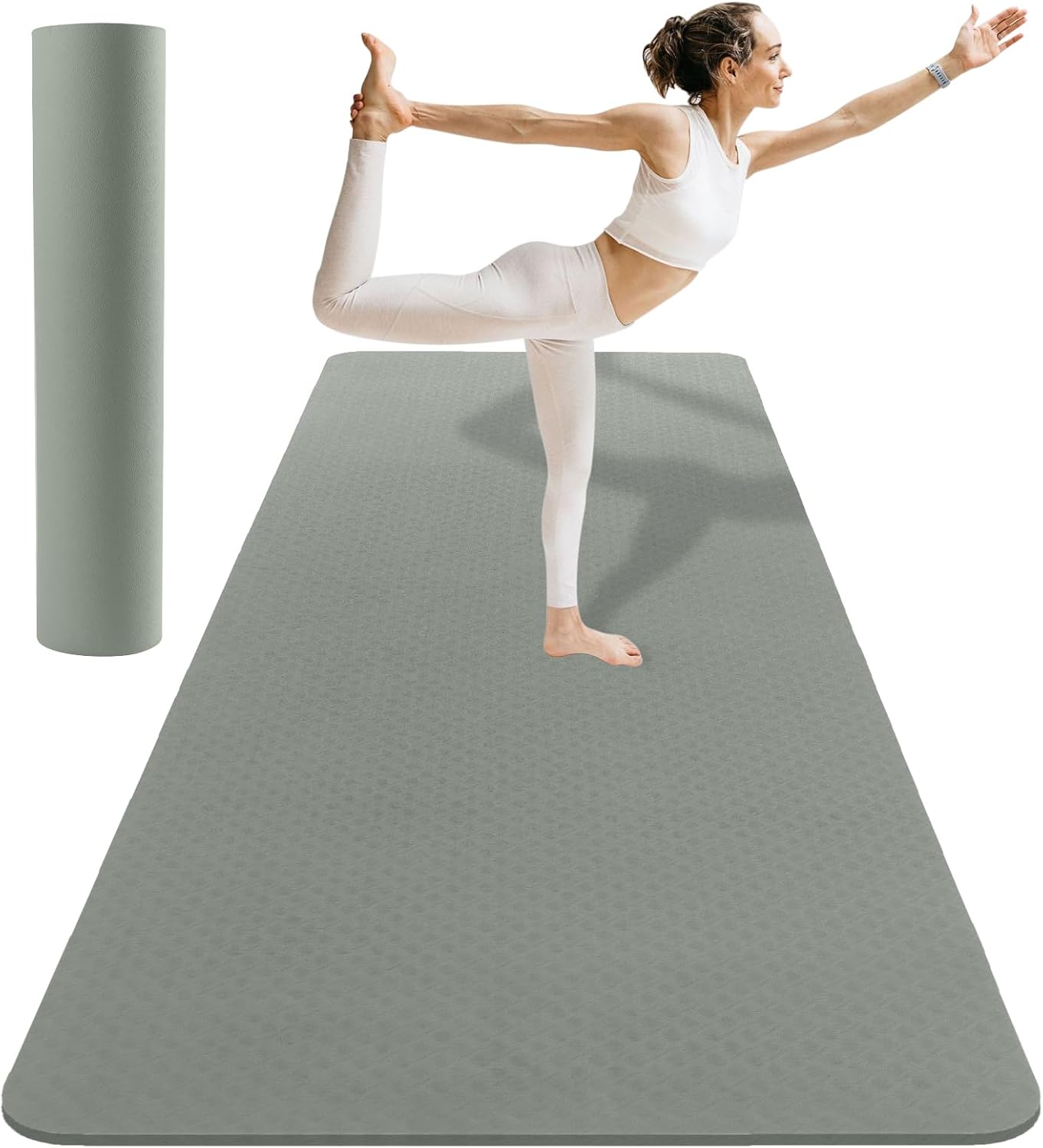 Extra Wide 8mm Thick Yoga Mat by FrenzyBird