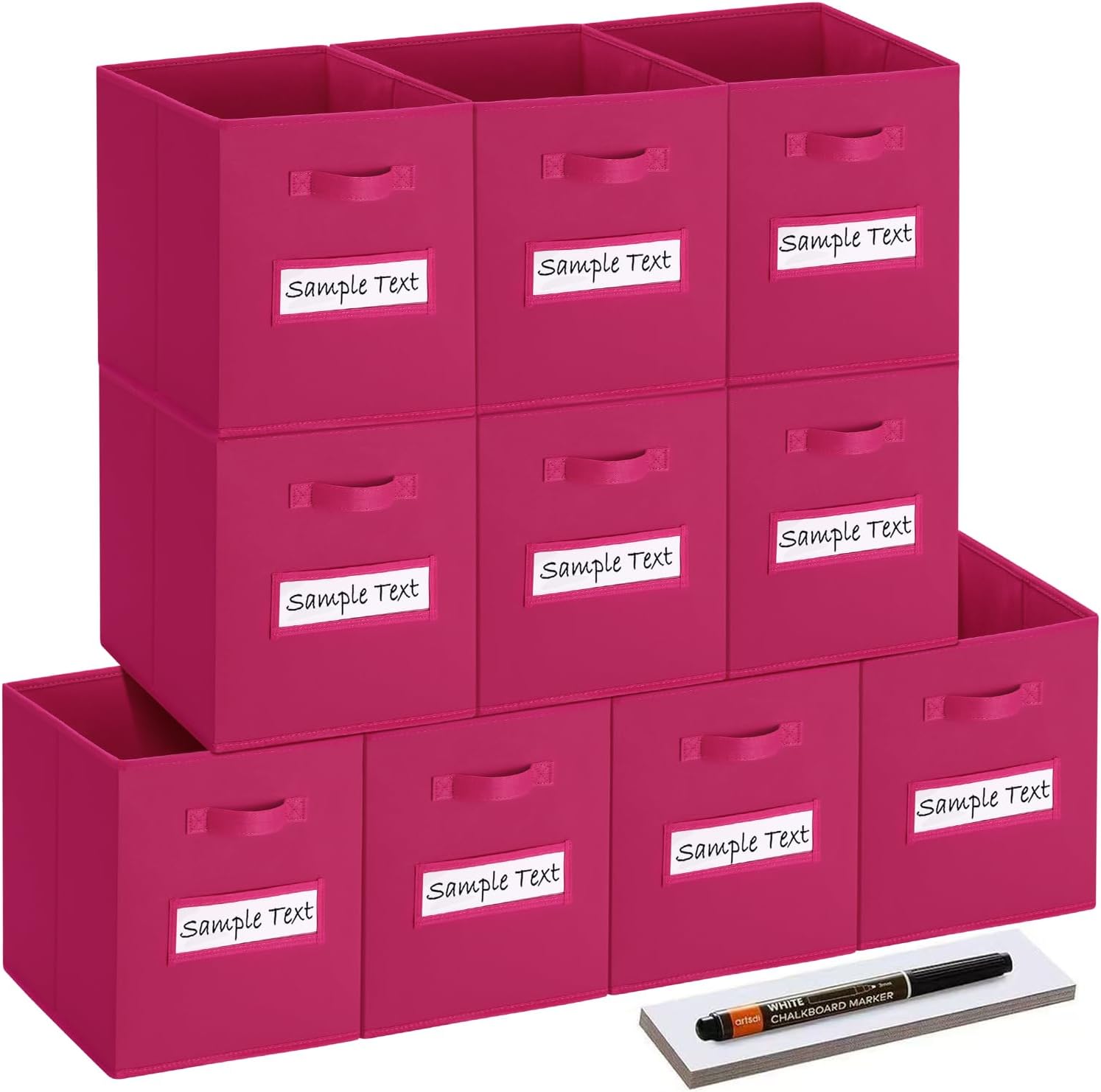 artsdi 11 Inch Cube Storage Bins Set of 10 for Organizing