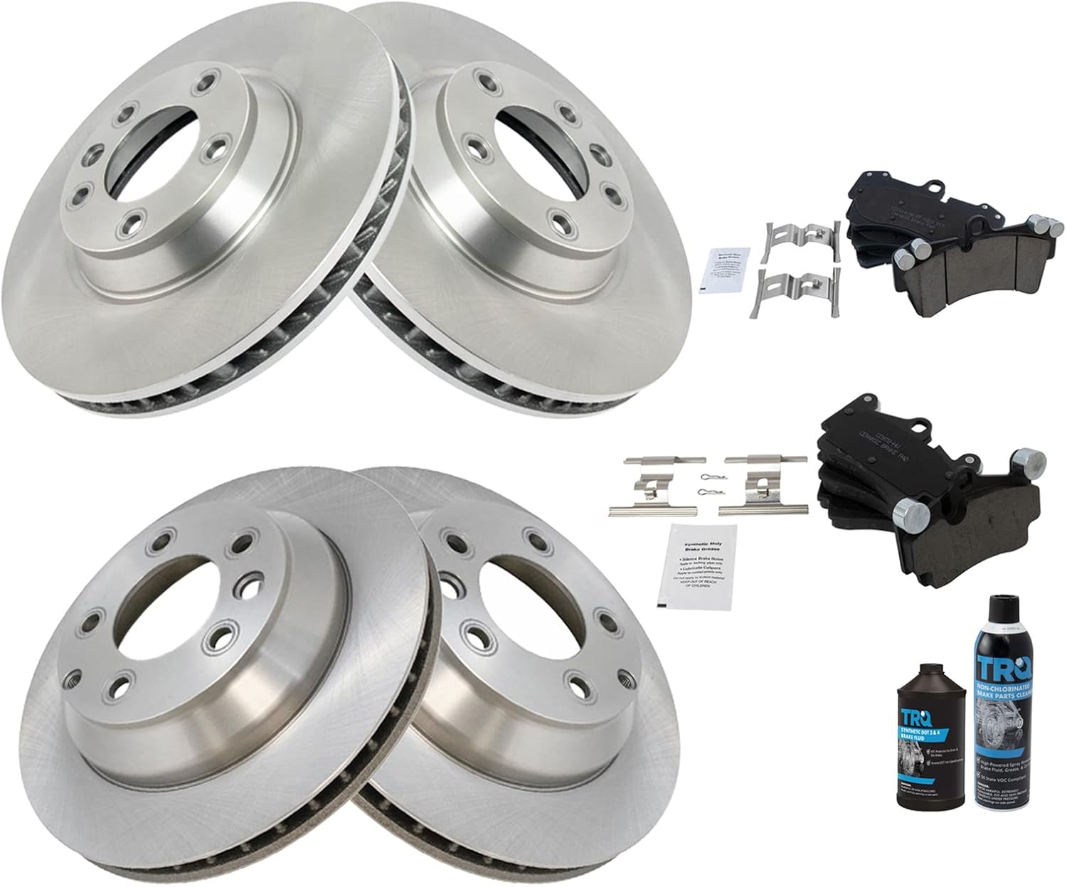 TRQ Brake Pad & Rotor Kit for Audi Q7, Porsche Cayenne, Touareg