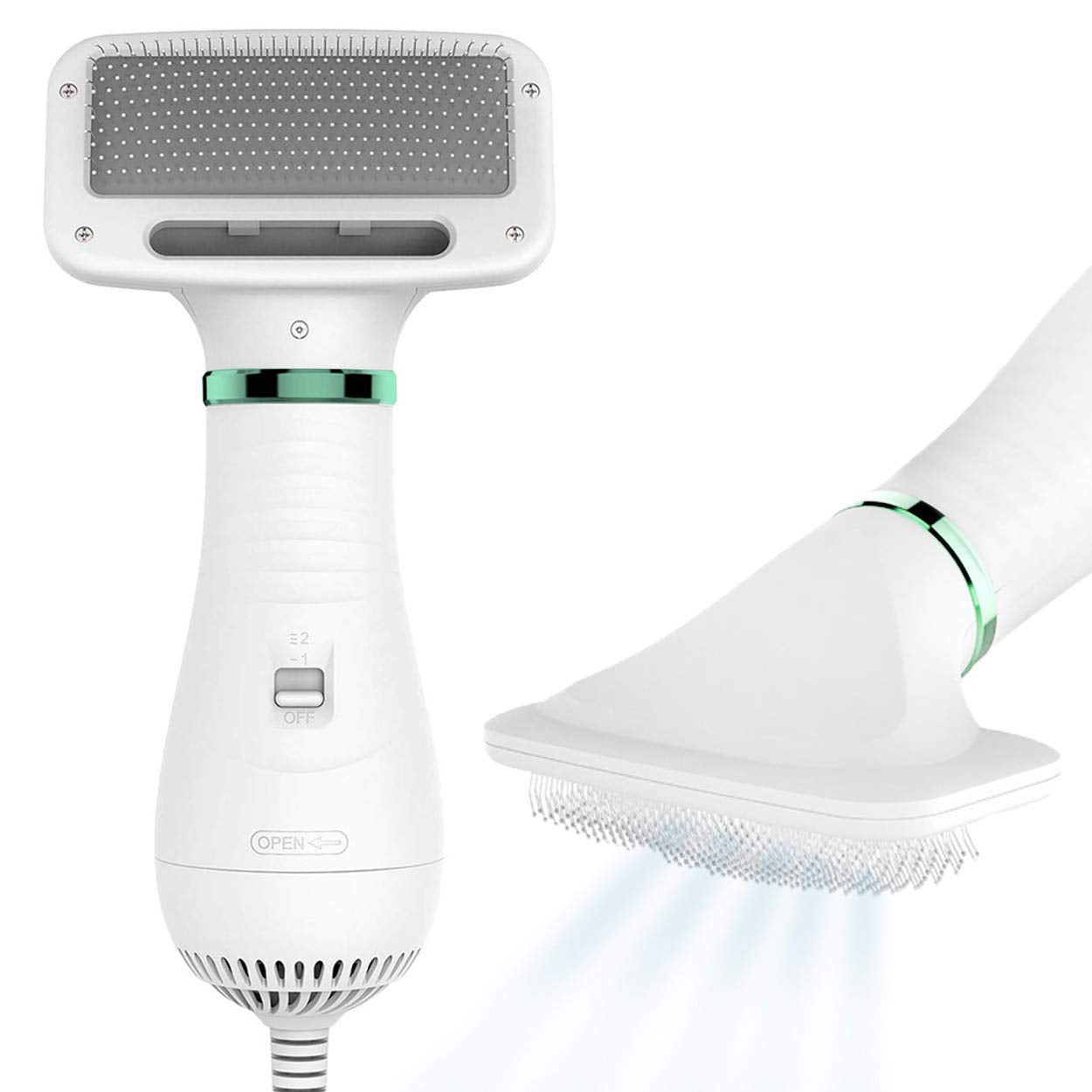 Pet Hair Savior: 2-in-1 Dryer & Brush | 300W, Safe & Quiet | KUUBIA