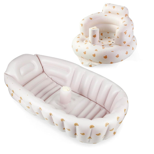 PandaEar 2Pack Inflatable Baby Tub & Seat: Portable & Comfortable!