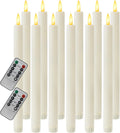 12PCS Flameless Taper Candles 10in Ivory LED Window Candles - Safe