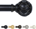 Black Adjustable Curtain Rods 66-120 in - Heavy Duty Rustic Rod