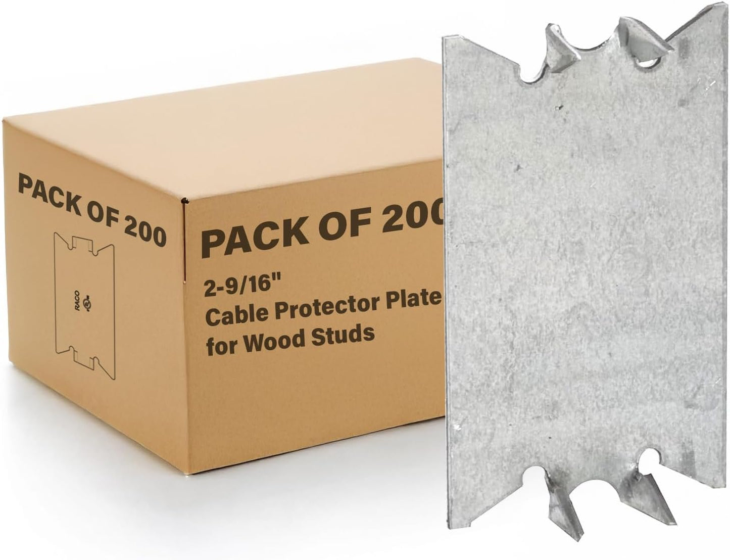 RACO Cable Protector Plate for Wood Studs - Pack of 200 Units