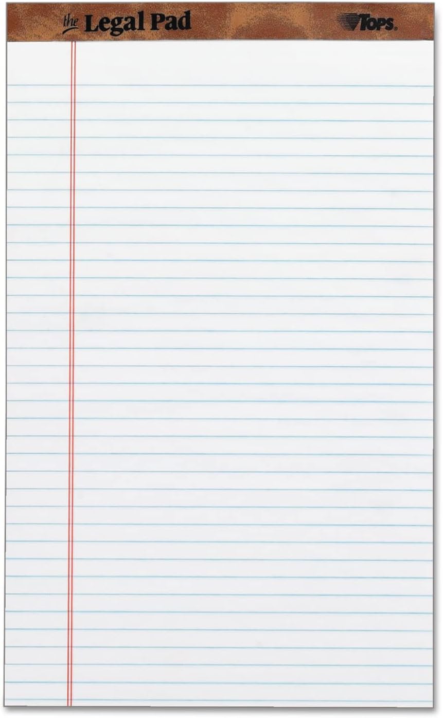 Tops 7573 Perforated Everyday Writing Legal Pad for Smooth Notes