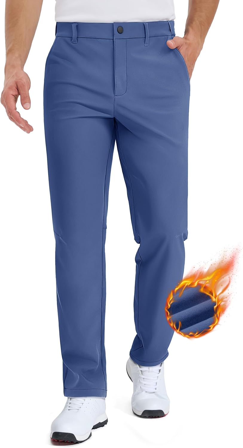 TACVASEN Winter Golf Pants for Men - Warm Fleece Lined Trousers
