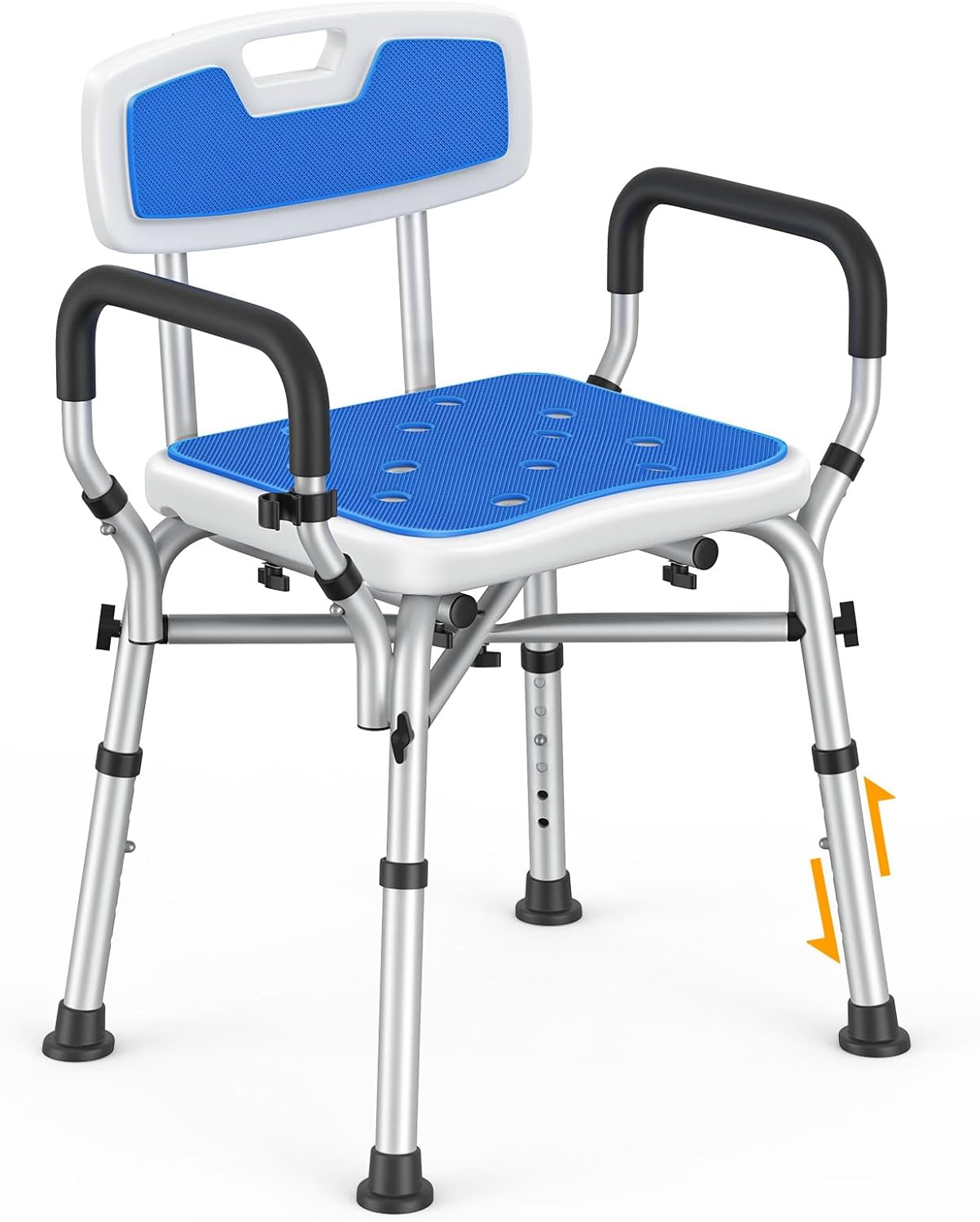 600lb Capacity Padded Shower Chair - Easy Assembly!