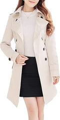 Double-Breasted Trench Coat Classic Lapel Overcoat - Slim Waterproof