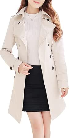 NANJUN Women's Double-Breasted Trench Coat for Stylish Comfort