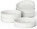 E-far Pasta Bowls Set of 6 35oz - Wide Shallow Ceramic Salad Plates