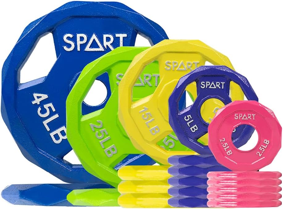 SPART Color Coded Weight Plate Set for Strength Training and More