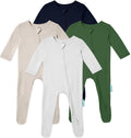 Baby Zipper Footie Pajamas Supersoft Bamboo Rayon Infant Footed Pjs