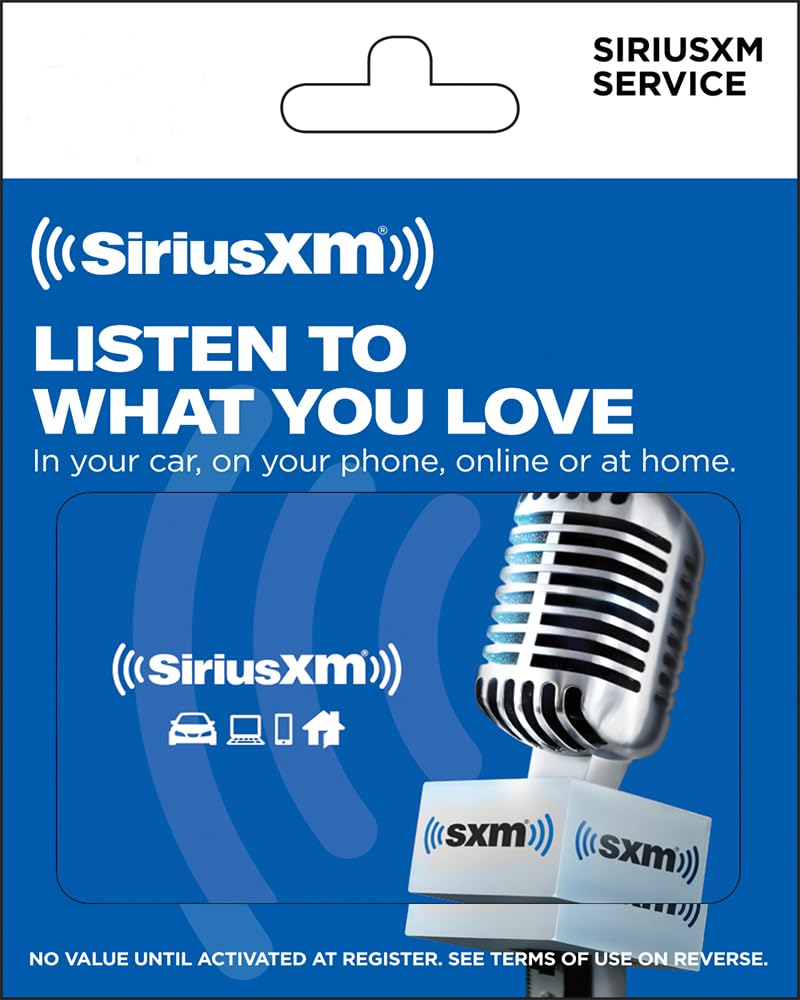 Sirius XM Gift Card for New and Existing Subscribers