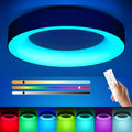 RGB Led Flush Mount Ceiling Light with Remote Control - Color
