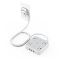 Flat Plug Surge Protector Power Strip with 4 Outlets and 3 USB Ports