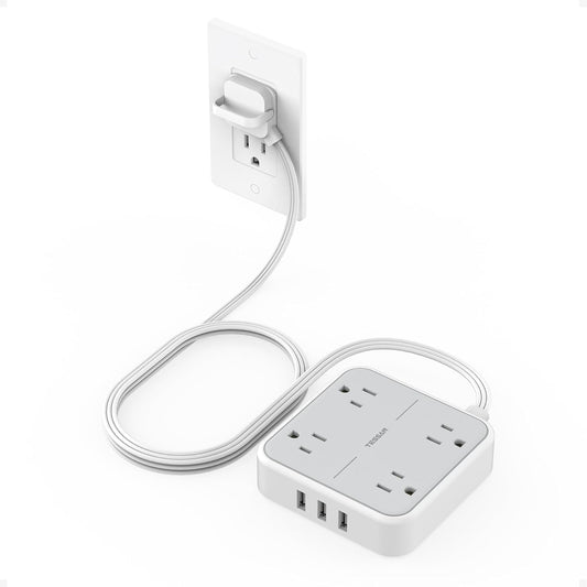 TESSAN Flat Plug Power Strip - Compact Charging Station