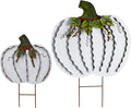 Metal Pumpkin Stakes Yard Signs Fall Decor - Sturdy Outdoor Pumpkin