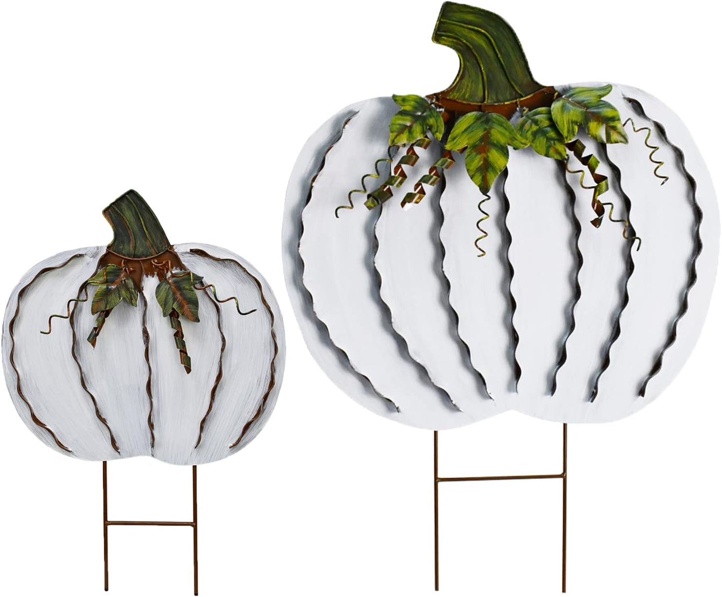 Metal Pumpkin Stakes Yard Signs for Fall Decor and Halloween