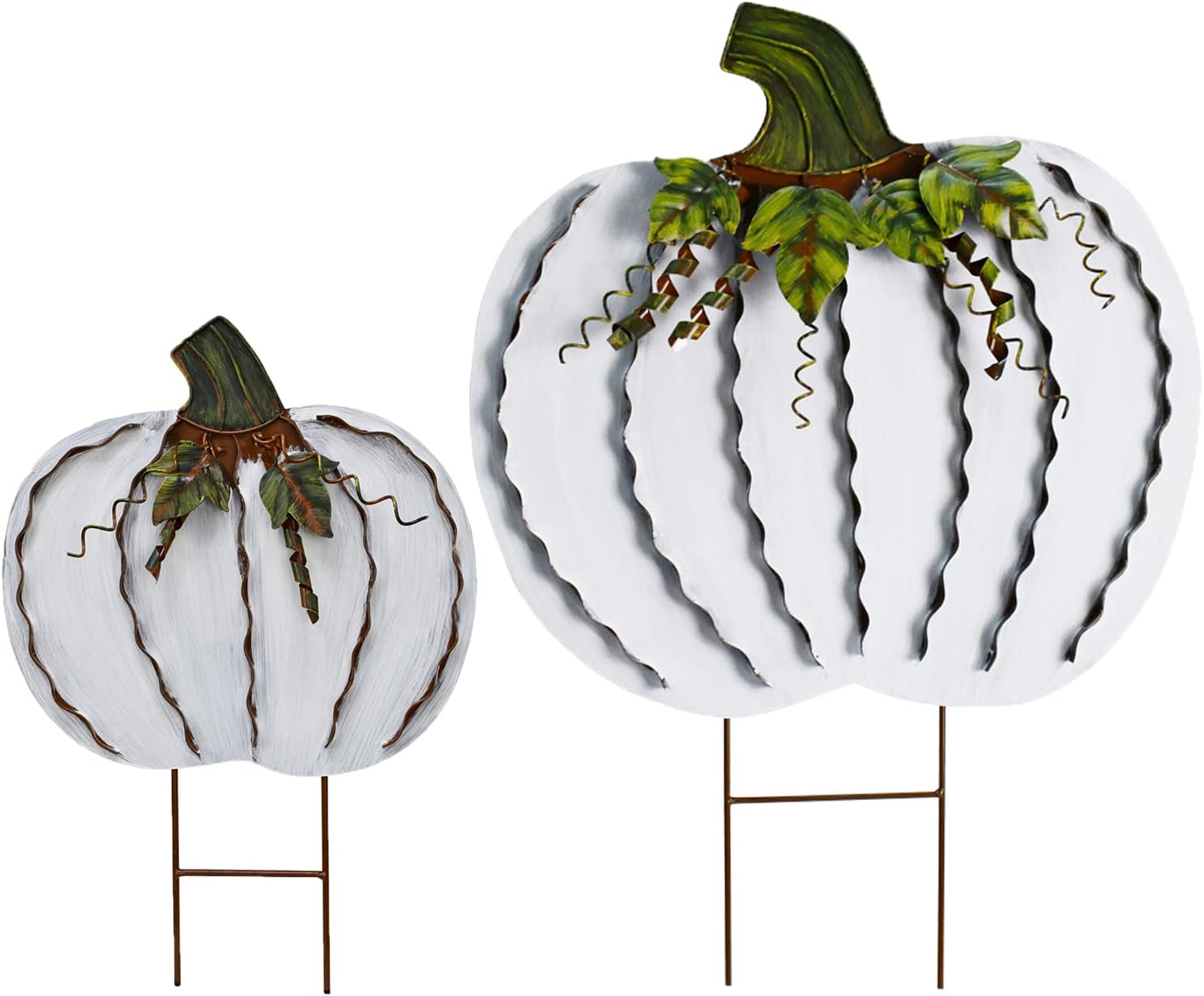 Metal Pumpkin Stakes Yard Signs for Fall Decor and Halloween