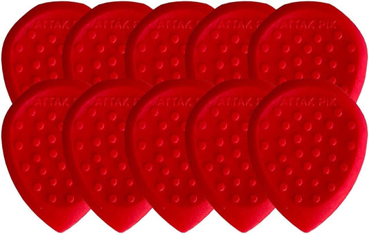 10-Pack XL Beveled Guitar Picks - AttakPik Crimson
