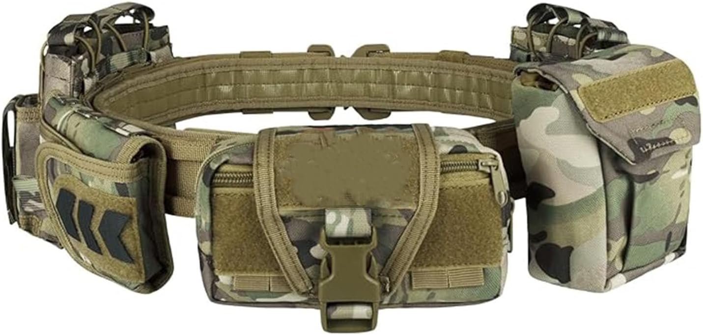 Tactical Battle Belt with Quick Release & Accessory Pouches