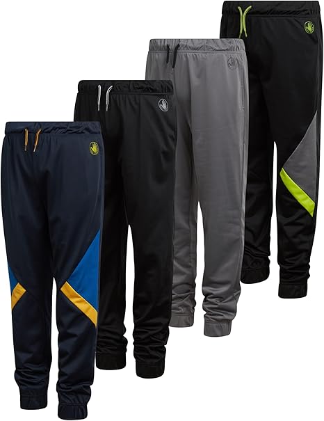 Body Glove Boys Sweatpants 4 Pack Basic Active Tricot Joggers