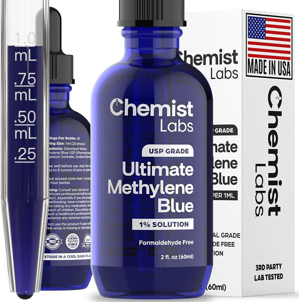 1% Methylene Blue Drops for Cellular and Mitochondrial Support