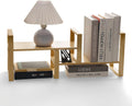 Desk Organizer Adjustable Pine Wood Shelf - Fast Tool-Free Setup
