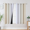 Estelar Textiler Beige and Grayish White Blackout Curtains - Thermal