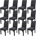 Dining Room Chair Covers Set of 12 - High Stretch Grey Slipcovers