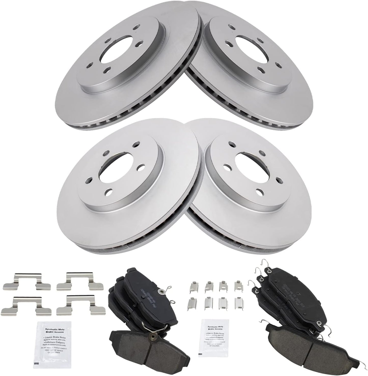 TRQ Front and Rear Brake Pad & Rotor Kit for 2005-2010 Mustang