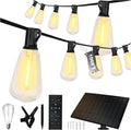 Solar String Lights 100ft 50 Bulbs 2700K Warm White - Durable Outdoor