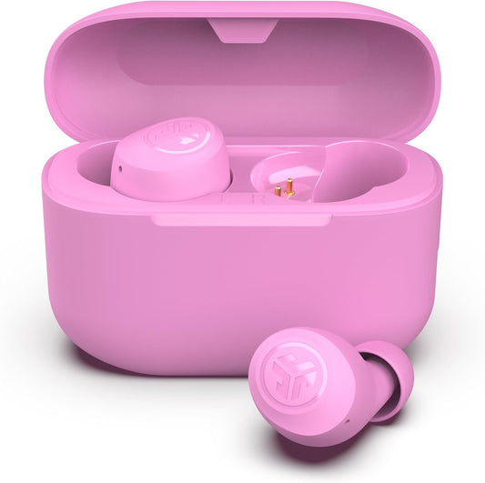 JLab Go Air Pop Pink Earbuds: Dual Connect, IPX4 Sweat-Resistant, Bluetooth 5, 3 Sound Settings
