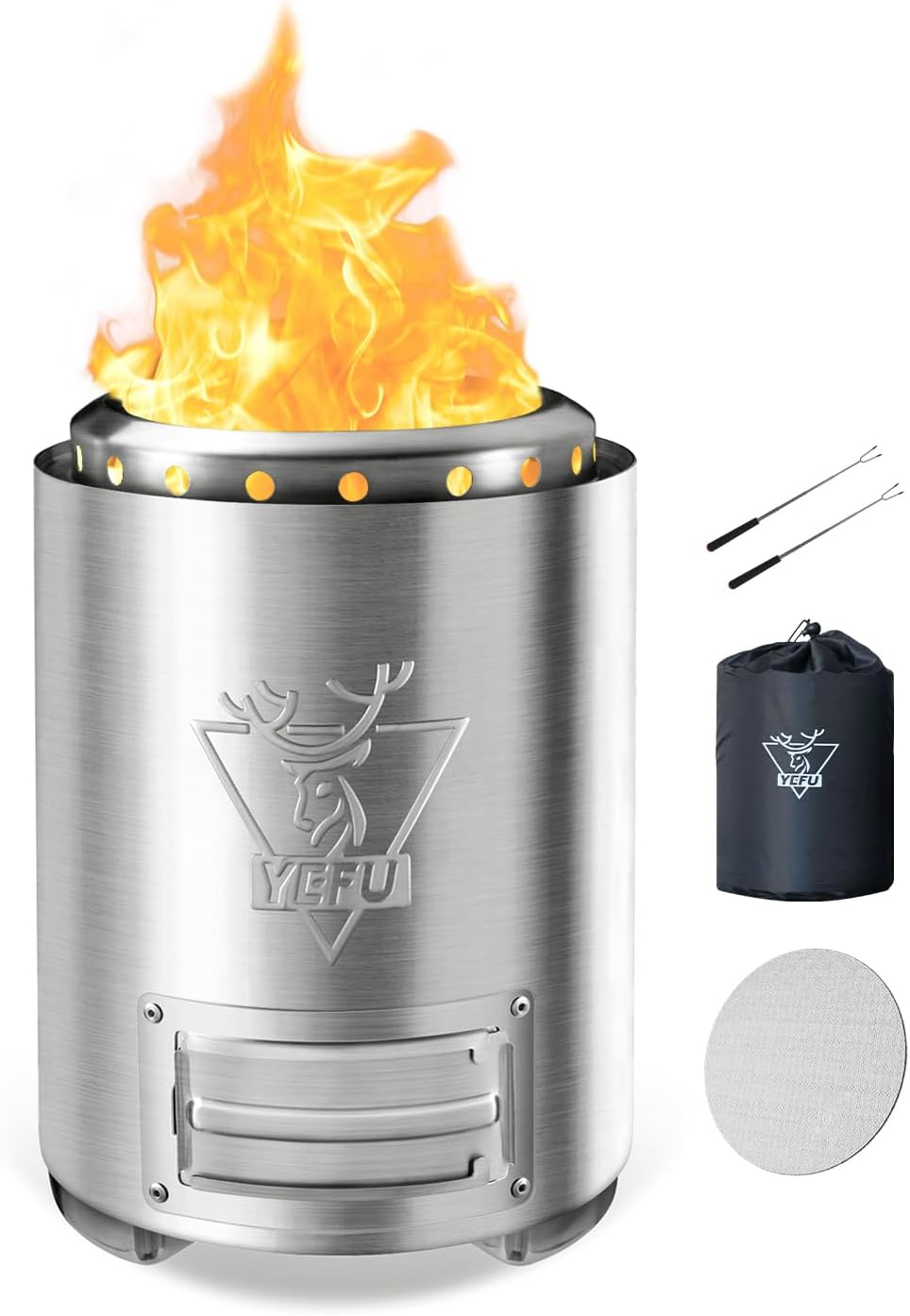 YEFU Tabletop Fire Pit for Outdoor & Patio with Flame Control