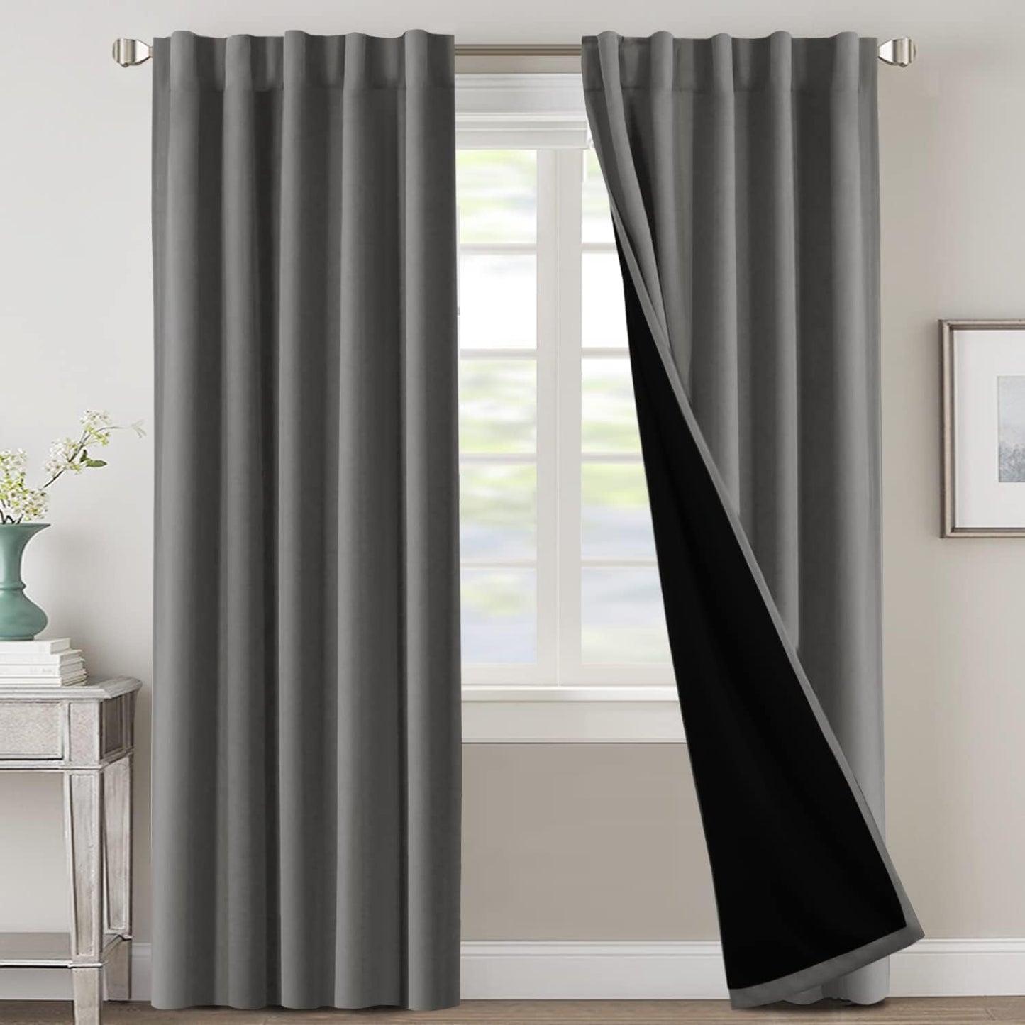 H.VERSAILTEX 100% Blackout Curtains for Bedroom and Living Room