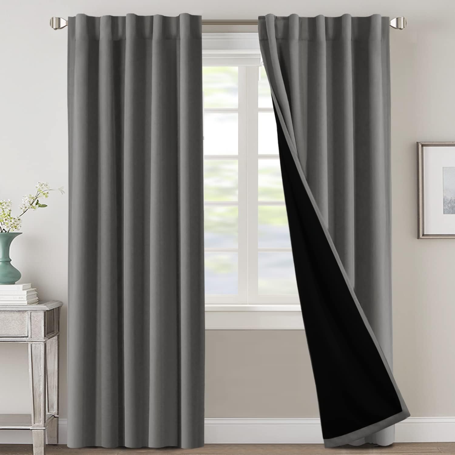 H.VERSAILTEX 100% Blackout Curtains for Bedroom and Living Room