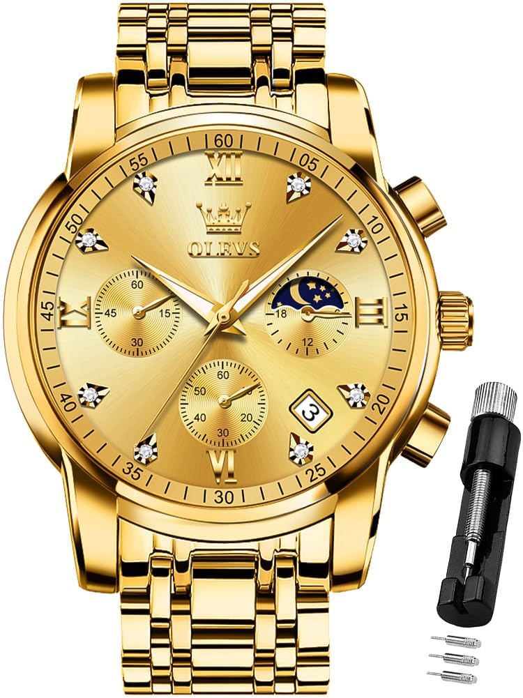 OLEVS Men's Diamond Business Dress Watch: Luxury & Style