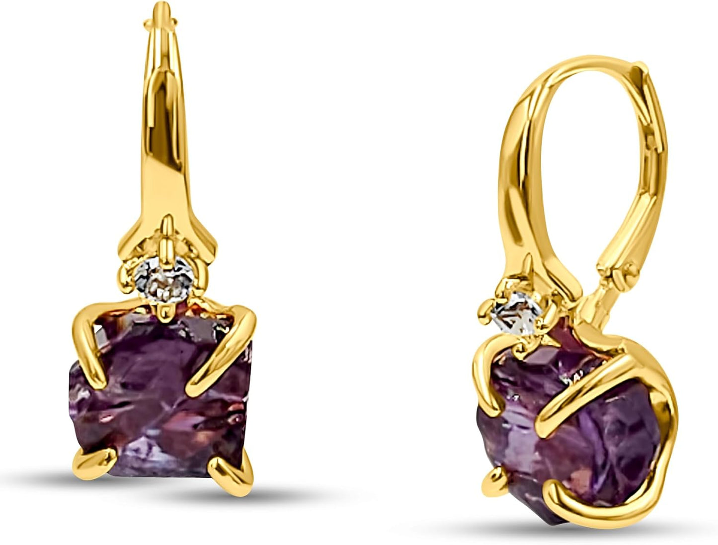 Real Raw Crystal Drop Earrings for Birthstone Gifts and More
